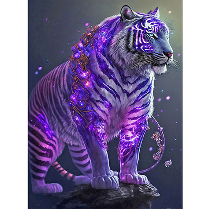 Purple Tiger - Full Round Drill Diamond Painting 30*40CM