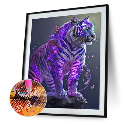 Purple Tiger - Full Round Drill Diamond Painting 30*40CM