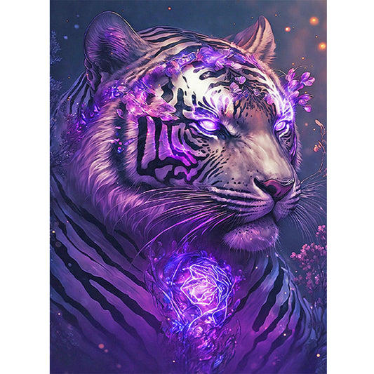 Purple Tiger - Full Round Drill Diamond Painting 30*40CM