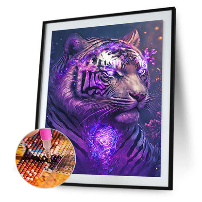 Purple Tiger - Full Round Drill Diamond Painting 30*40CM