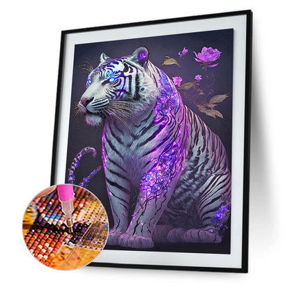 Purple Tiger - Full Round Drill Diamond Painting 30*40CM