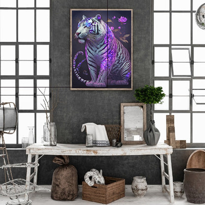 Purple Tiger - Full Round Drill Diamond Painting 30*40CM