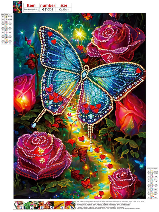 Dream Butterfly - Special Shaped Drill Diamond Painting 30*40CM