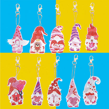 DIY Keychains Craft 10pcs Pink Gnome