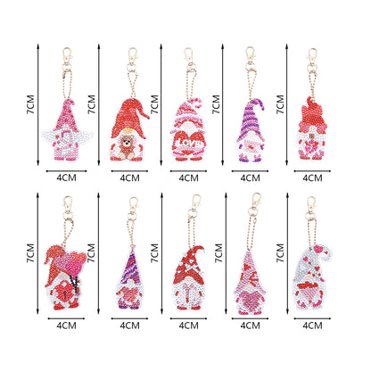 DIY Keychains Craft 10pcs Pink Gnome