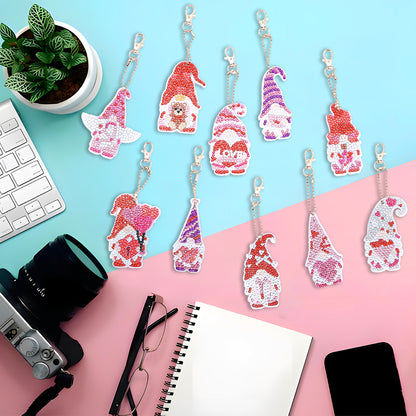 DIY Keychains Craft 10pcs Pink Gnome