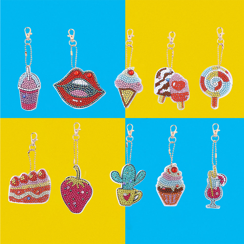 DIY Keychains Craft 10pcs Pink Ice Cream