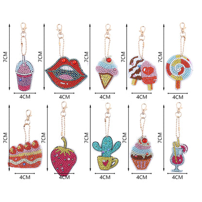 DIY Keychains Craft 10pcs Pink Ice Cream