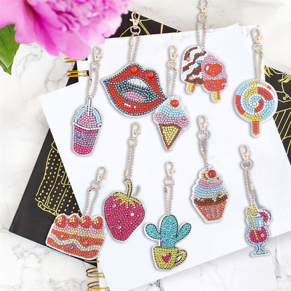 DIY Keychains Craft 10pcs Pink Ice Cream