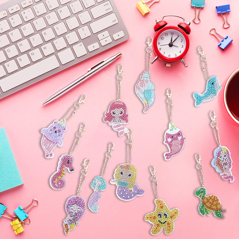 DIY Keychains Craft 12pcs Sea Creatures