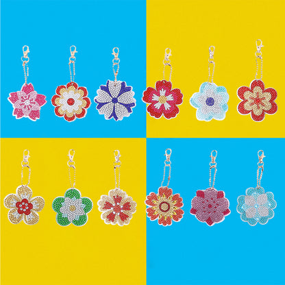 DIY Keychains Craft 24pcs Colorful Flowers