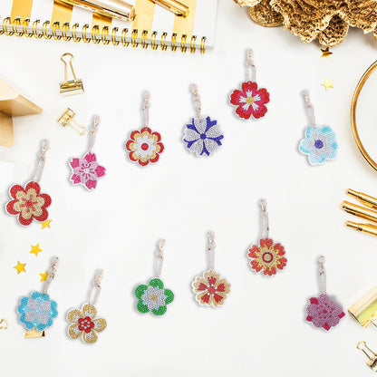 DIY Keychains Craft 24pcs Colorful Flowers