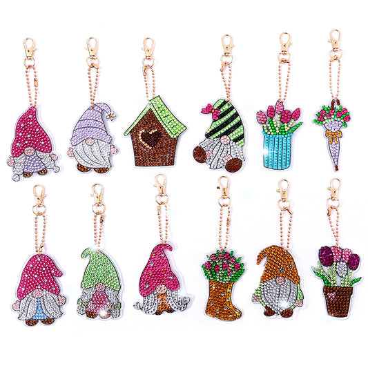 DIY Keychains Craft 12pcs Garden Gnome