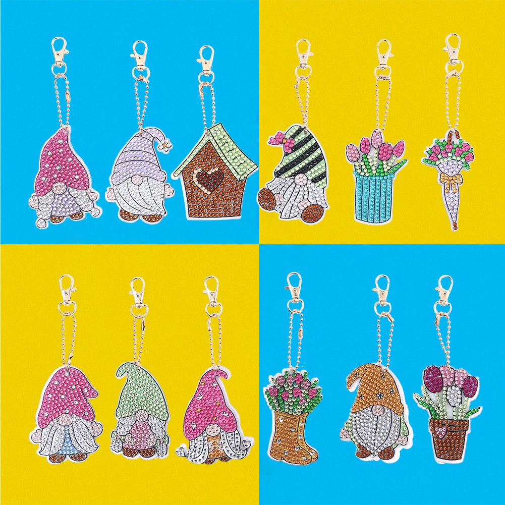 DIY Keychains Craft 12pcs Garden Gnome