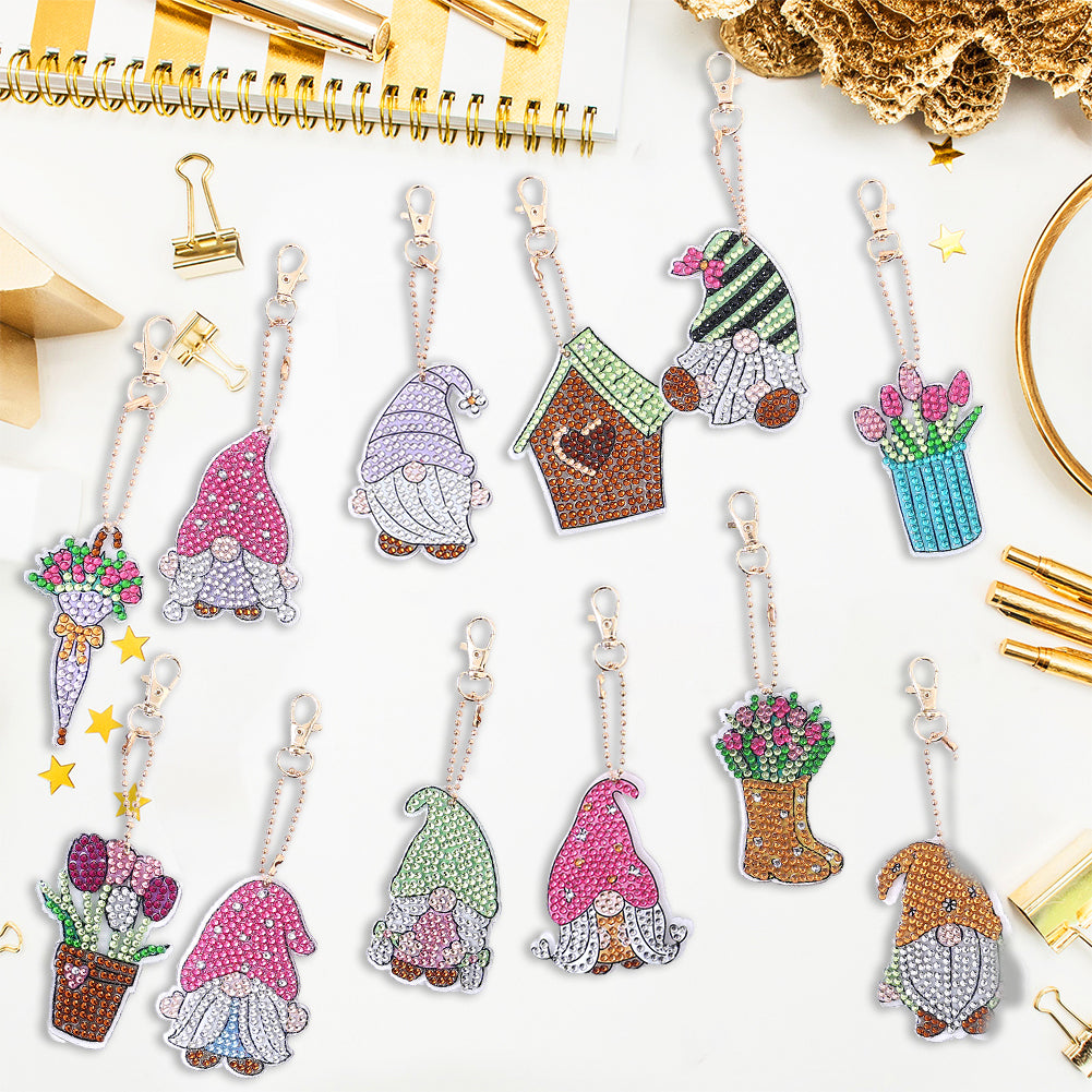 DIY Keychains Craft 12pcs Garden Gnome