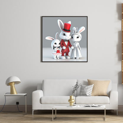 Rabbit Family - Full Round Drill Diamond Painting 30*30CM