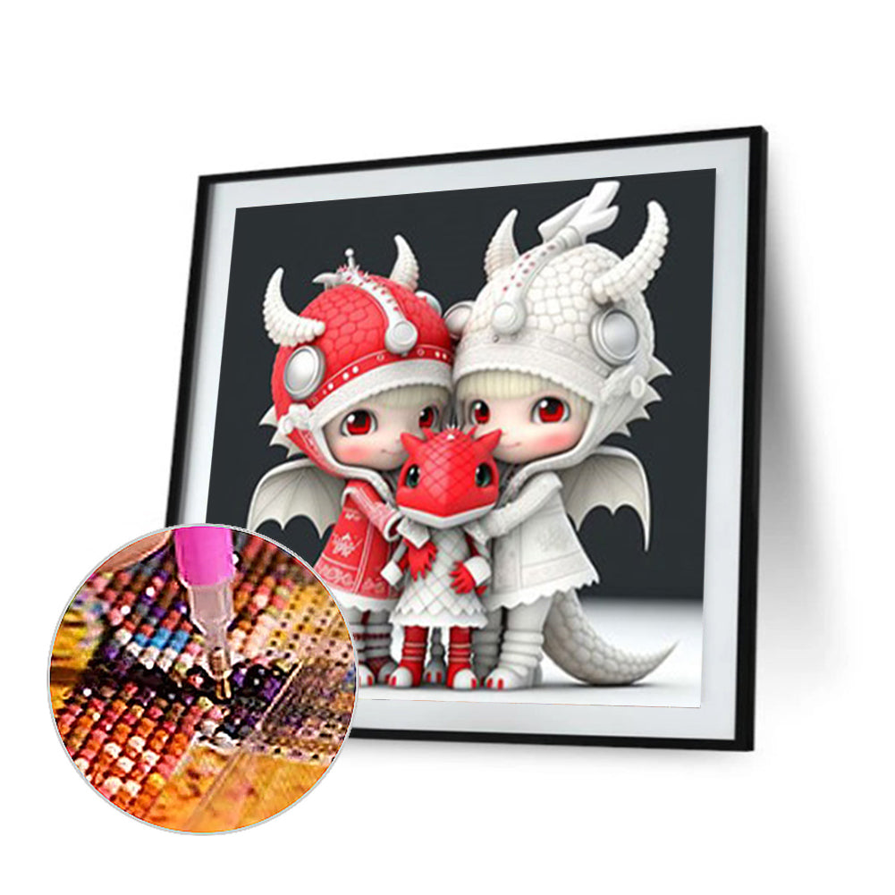 Pterosaur Family - Full Round Drill Diamond Painting 30*30CM