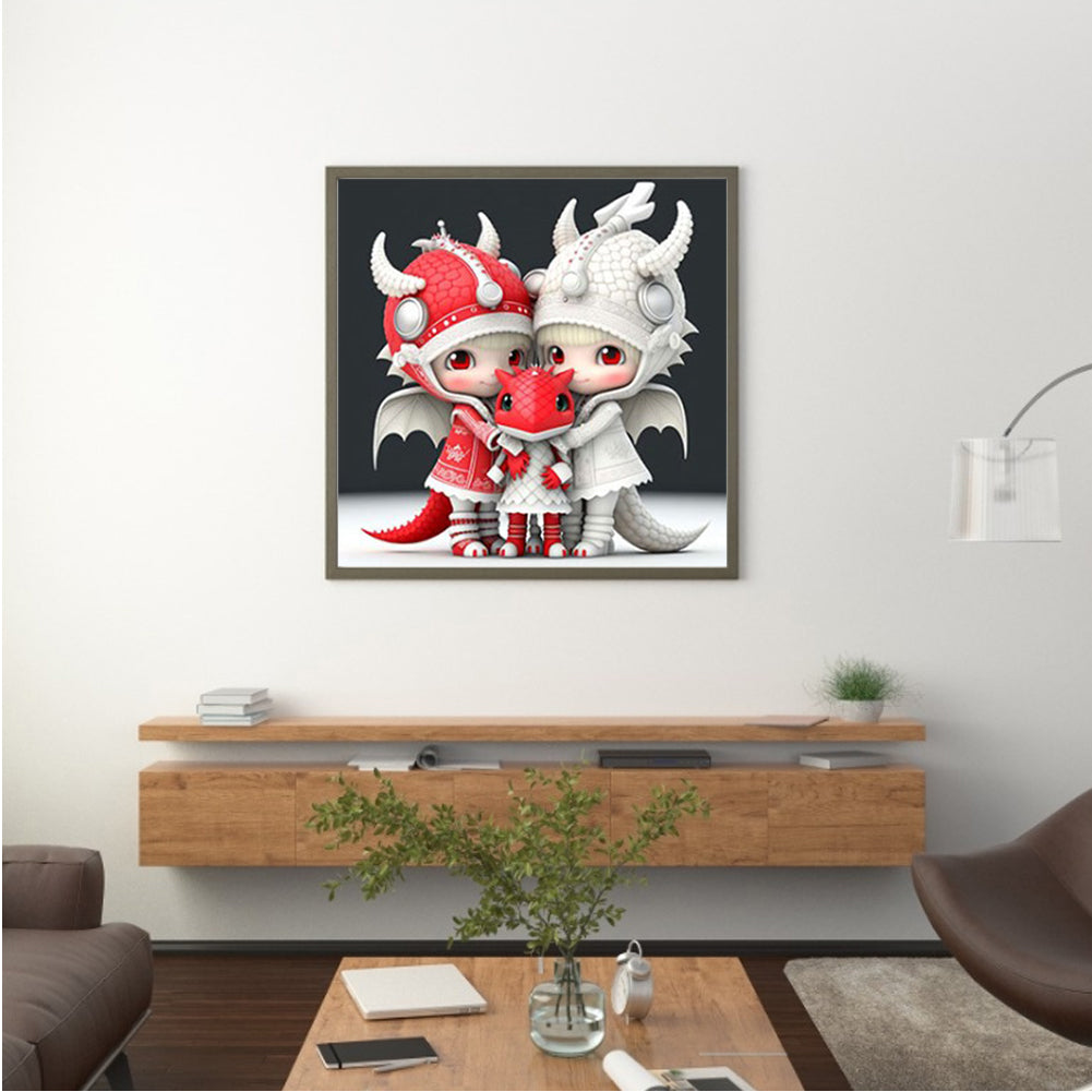 Pterosaur Family - Full Round Drill Diamond Painting 30*30CM