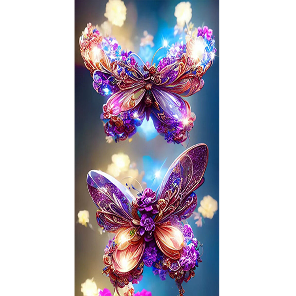 Dream Crystal Butterfly - Full Round Drill Diamond Painting 40*70CM