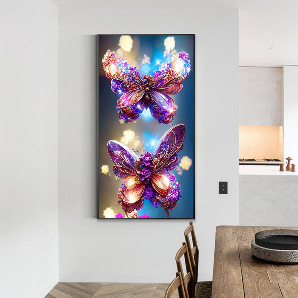 Dream Crystal Butterfly - Full Round Drill Diamond Painting 40*70CM