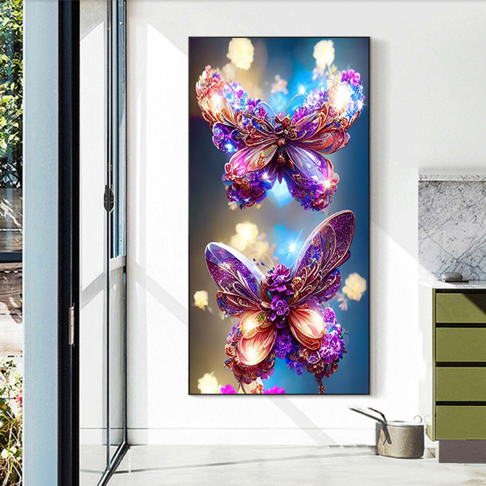 Dream Crystal Butterfly - Full Round Drill Diamond Painting 40*70CM