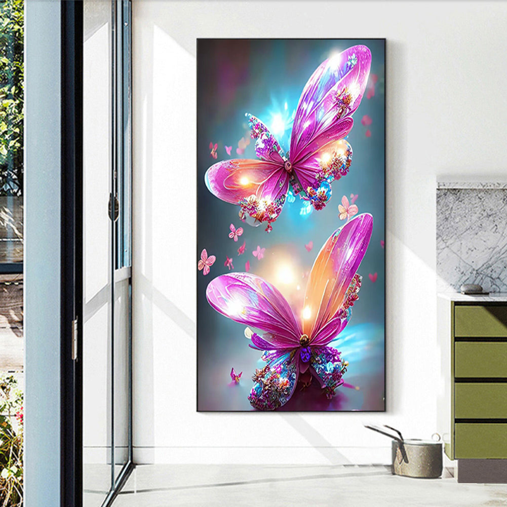 Dream Crystal Butterfly - Full Round Drill Diamond Painting 40*70CM