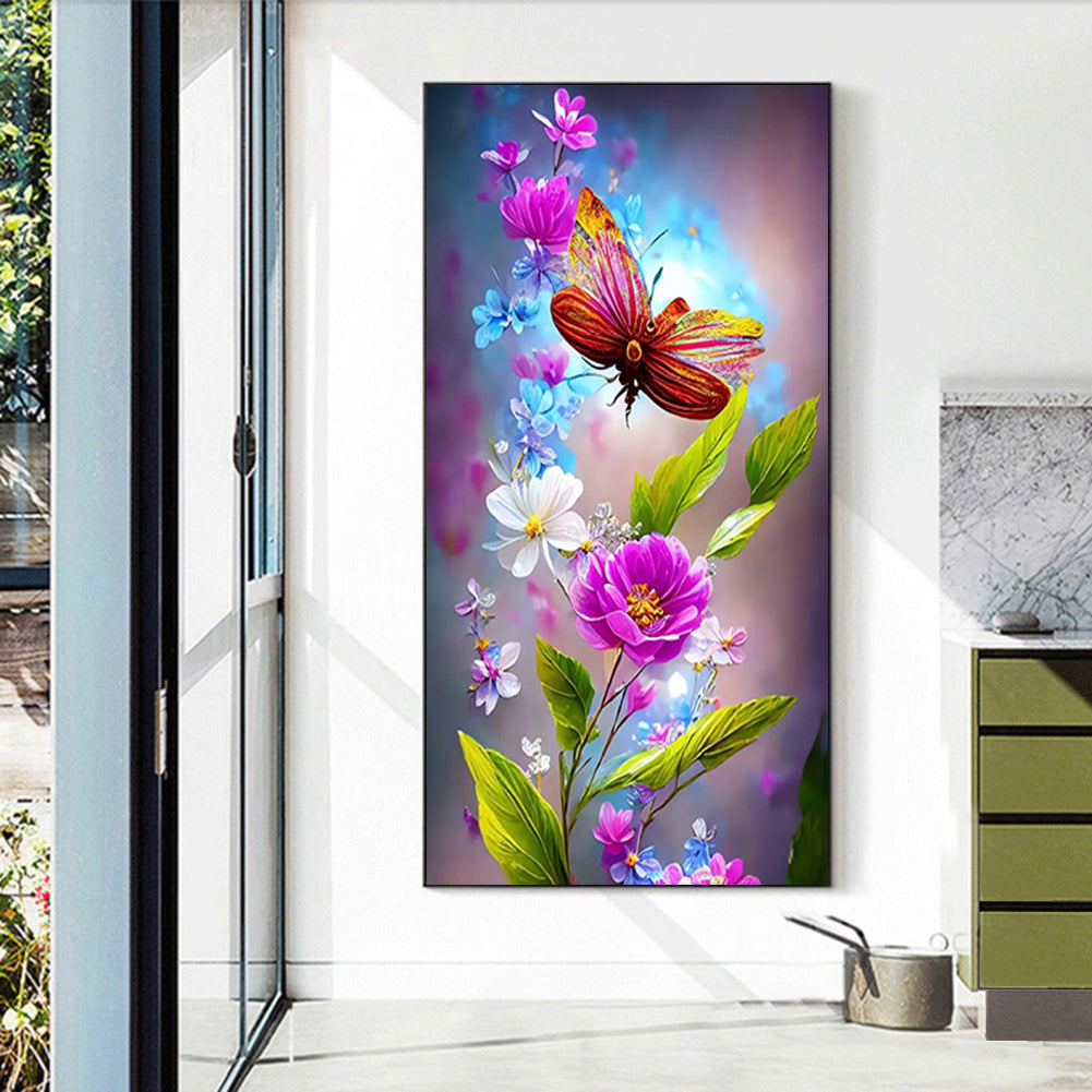 Dream Crystal Butterfly - Full Round Drill Diamond Painting 40*70CM