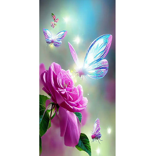 Dream Crystal Butterfly - Full Round Drill Diamond Painting 40*70CM