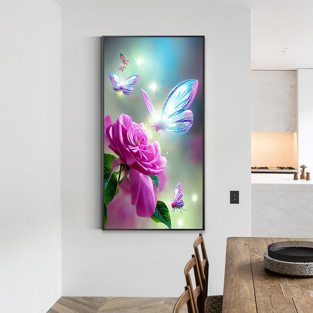 Dream Crystal Butterfly - Full Round Drill Diamond Painting 40*70CM