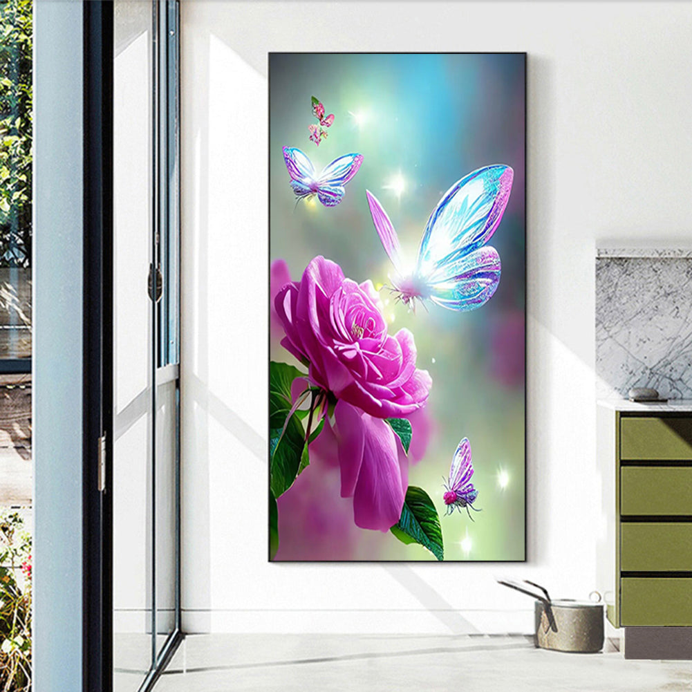 Dream Crystal Butterfly - Full Round Drill Diamond Painting 40*70CM