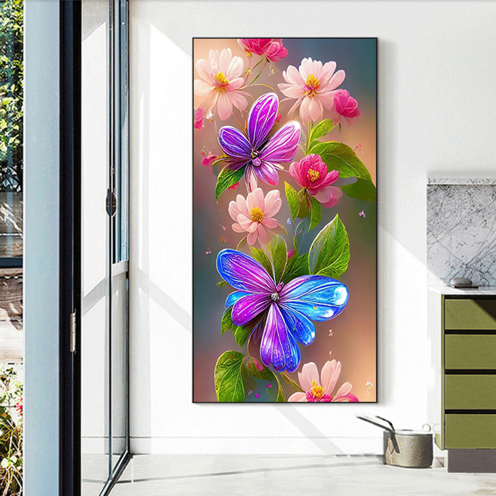 Dream Crystal Butterfly - Full Round Drill Diamond Painting 40*70CM