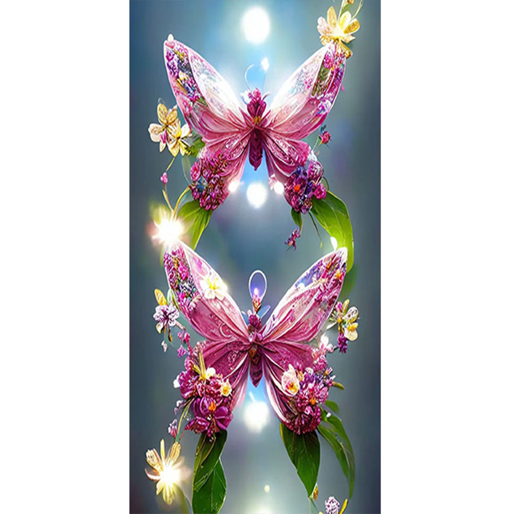 Dream Crystal Butterfly - Full Round Drill Diamond Painting 40*70CM