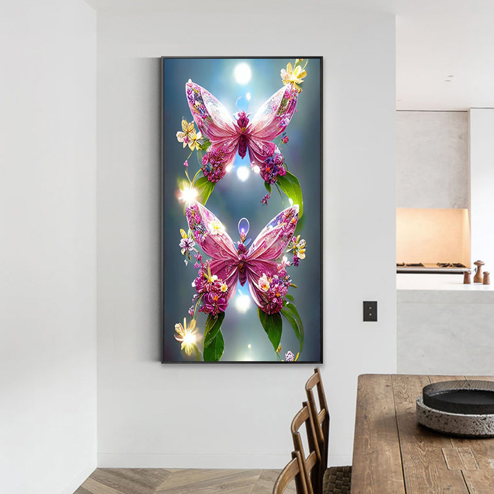 Dream Crystal Butterfly - Full Round Drill Diamond Painting 40*70CM