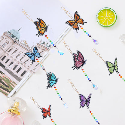 8pcs Diamond Painting Pendant Acrylic DIY Butterfly Point Drill Pendant for Gift