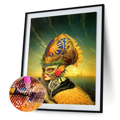 Carnival Mask Woman - Full Round Drill Diamond Painting 30*40CM