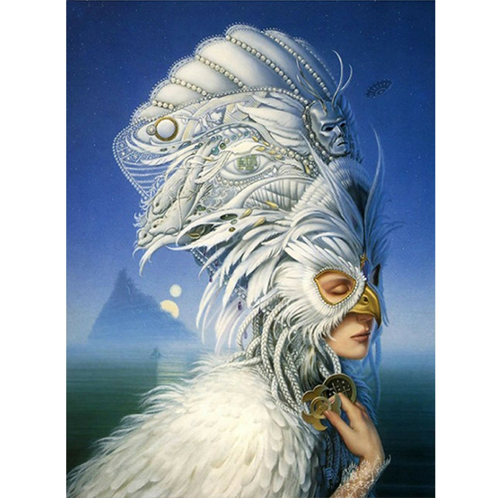 Carnival Mask Woman - Full Round Drill Diamond Painting 30*40CM