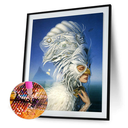 Carnival Mask Woman - Full Round Drill Diamond Painting 30*40CM