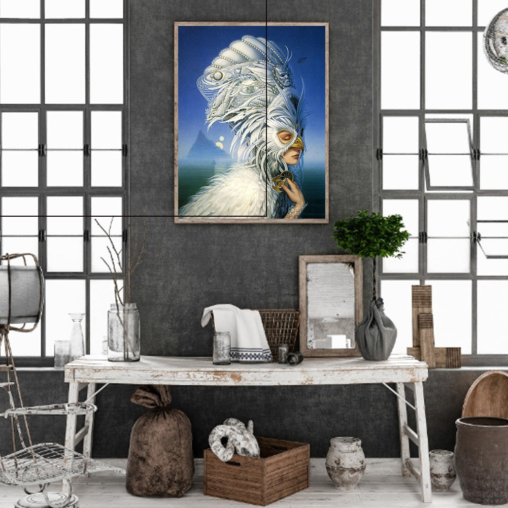 Carnival Mask Woman - Full Round Drill Diamond Painting 30*40CM