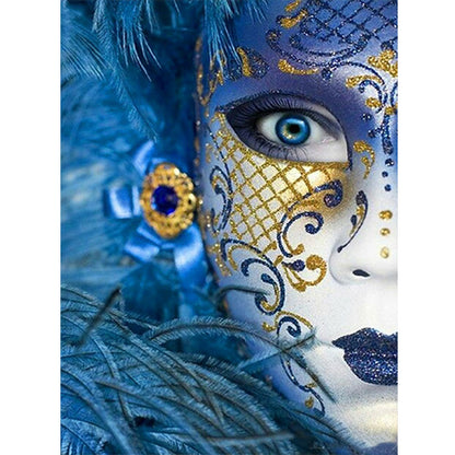 Carnival Mask Woman - Full Round Drill Diamond Painting 30*40CM