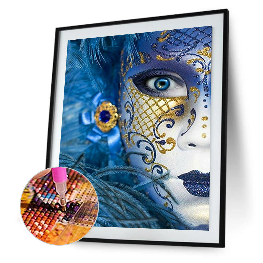 Carnival Mask Woman - Full Round Drill Diamond Painting 30*40CM