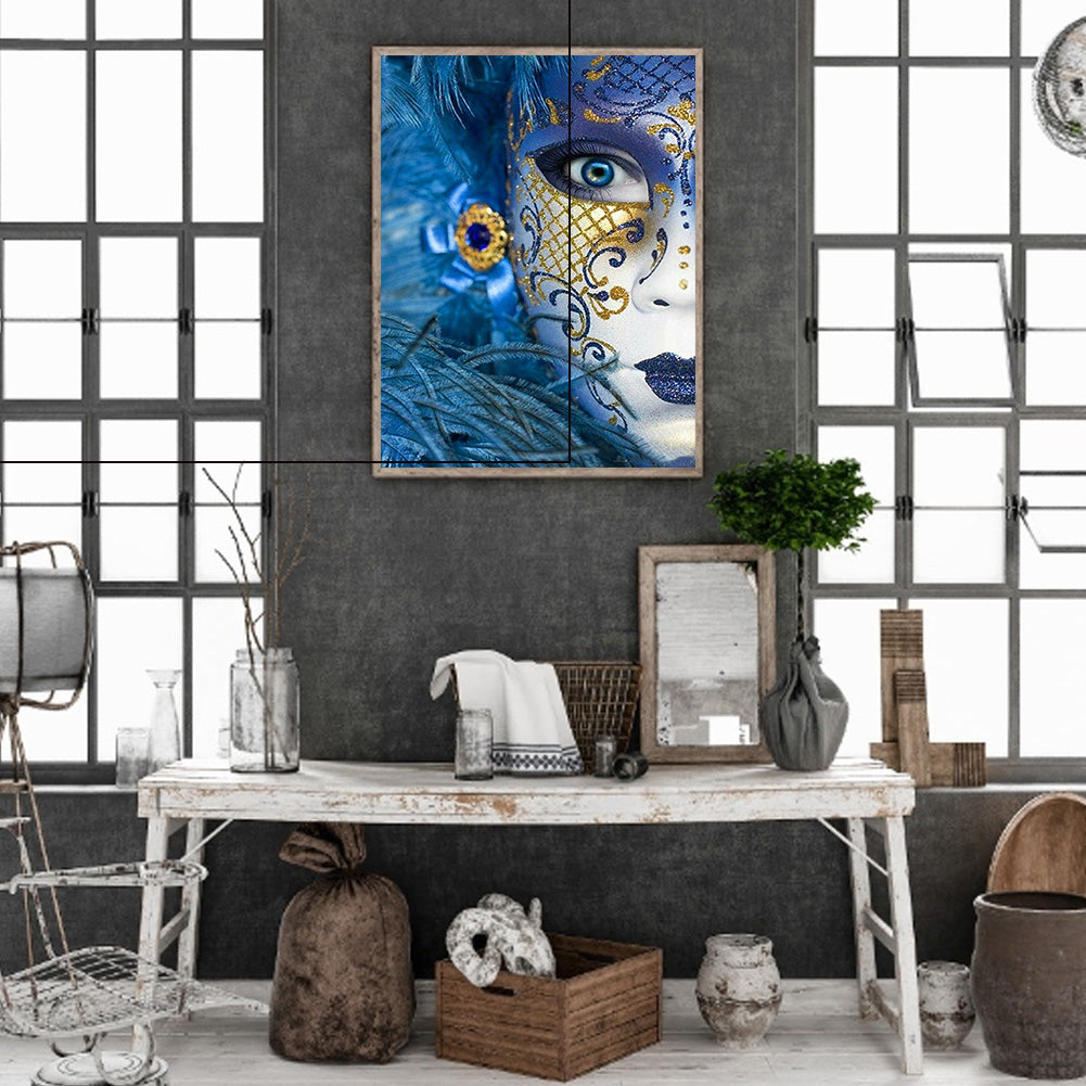 Carnival Mask Woman - Full Round Drill Diamond Painting 30*40CM