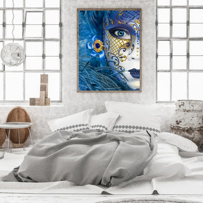 Carnival Mask Woman - Full Round Drill Diamond Painting 30*40CM