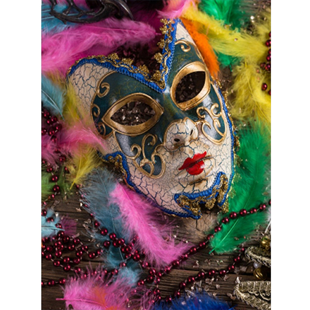 Carnival Mask Woman - Full Round Drill Diamond Painting 30*40CM