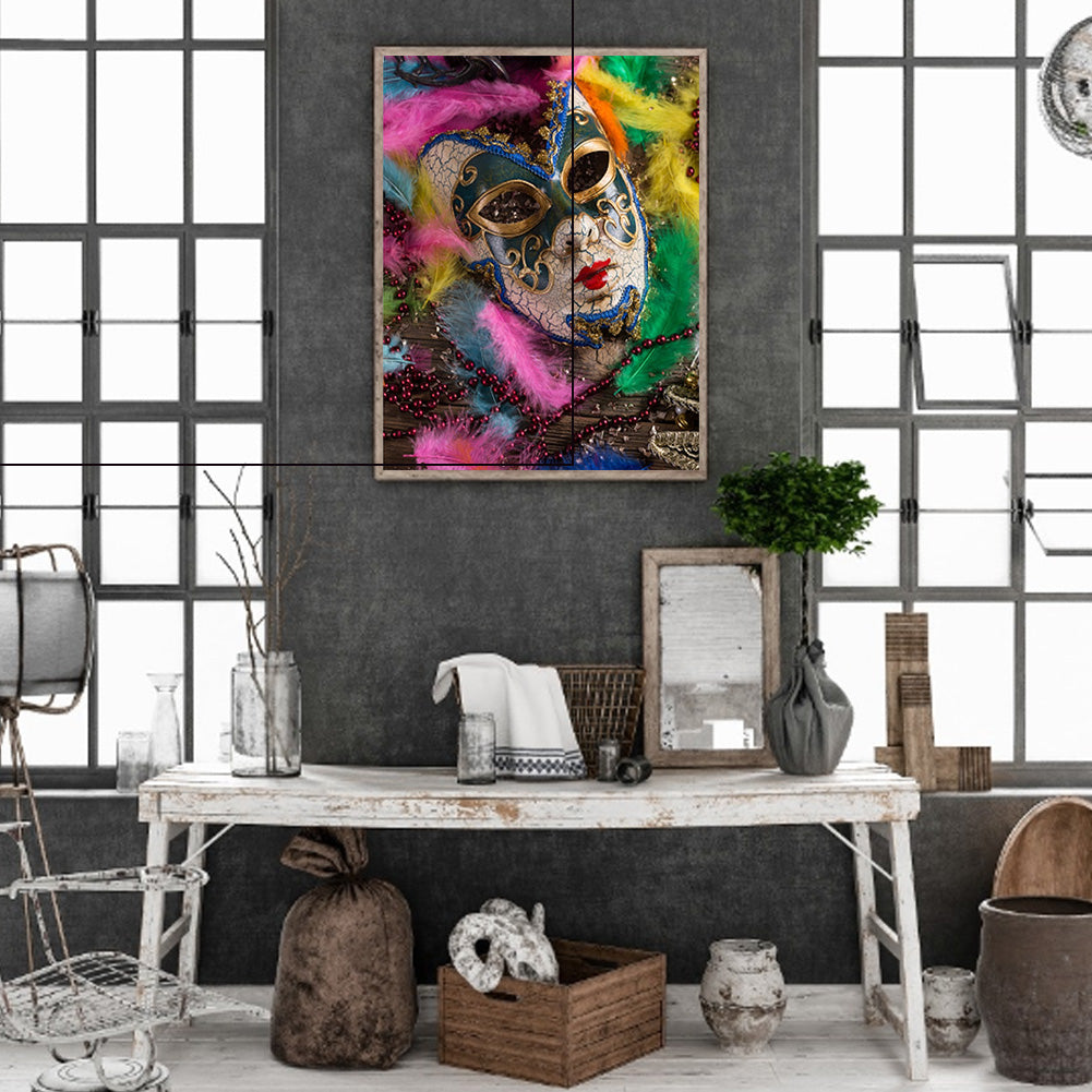Carnival Mask Woman - Full Round Drill Diamond Painting 30*40CM