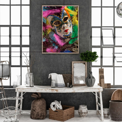 Carnival Mask Woman - Full Round Drill Diamond Painting 30*40CM