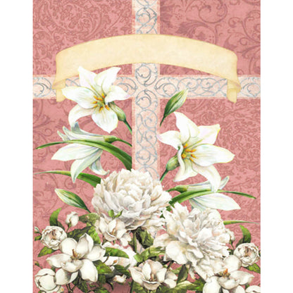 Easter Cross Lily - Full Round Drill Diamond Painting 30*40CM