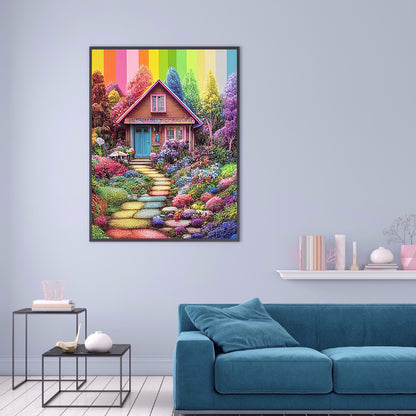 Rainbow House - Full Round Drill Diamond Painting 40*50CM