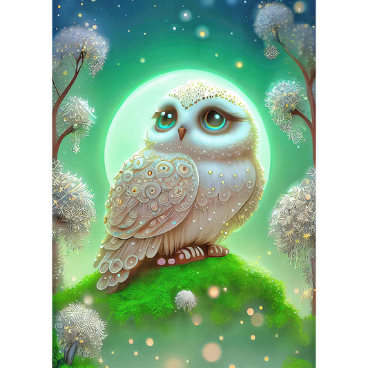 White Owl - Full Round Drill Diamond Painting 30*40CM