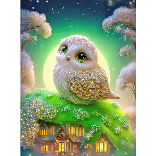 White Owl - Full Round Drill Diamond Painting 30*40CM