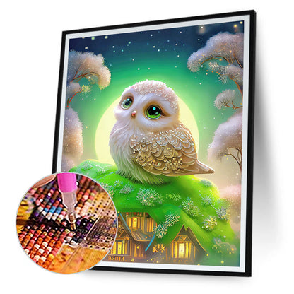 White Owl - Full Round Drill Diamond Painting 30*40CM